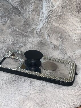 iPhone 15 Plus Sparkle Mirror Phone Case with Black PopSocket